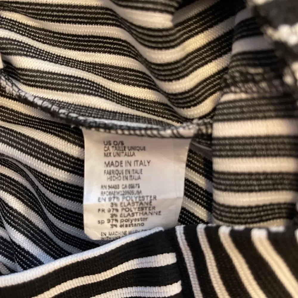 DON’T ASK WHY Black/White Striped Skort One Size - Picture 5 of 5